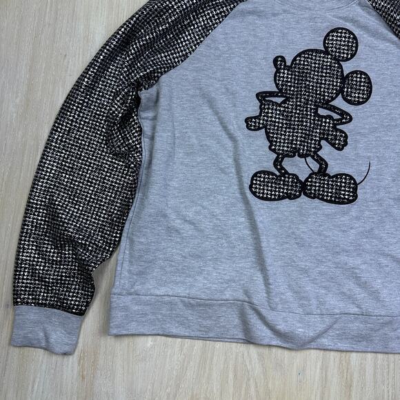 Disney Boutique Mickey Mouse Print Sparkle Houndstooth Pullover Sweatshirt XXL - Picture 4 of 14